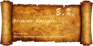 Brukner Kazimir névjegykártya